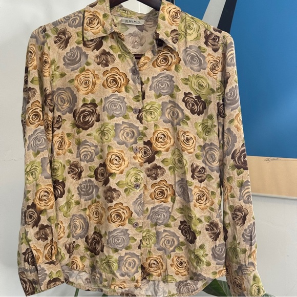 Desert Floral Button-Up Blouse - Picture 1 of 6